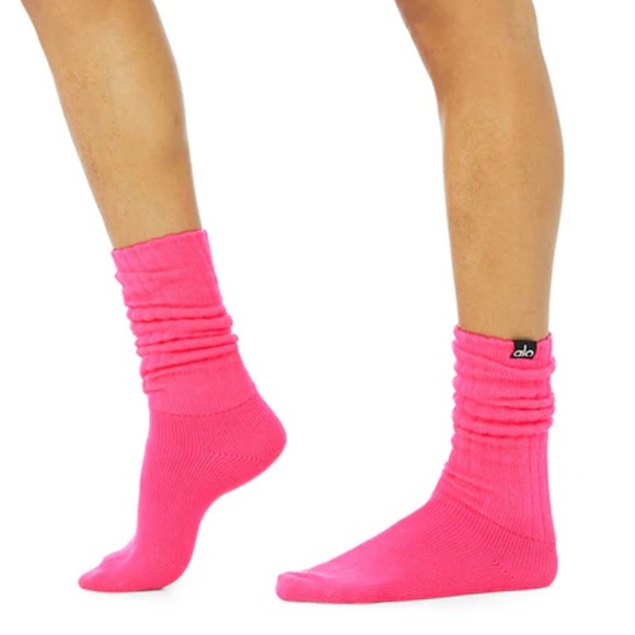 ALO Yoga Accessories - Alo Yoga Pink Scrunch Sock